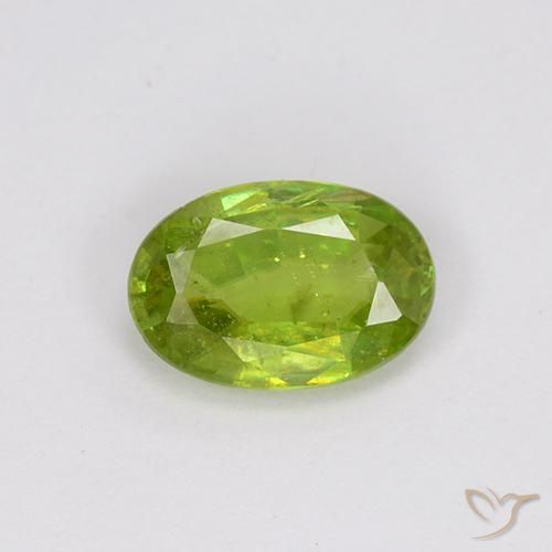 0.73ct Naturale Verde brillante Sfene, Ovale, VS-SI