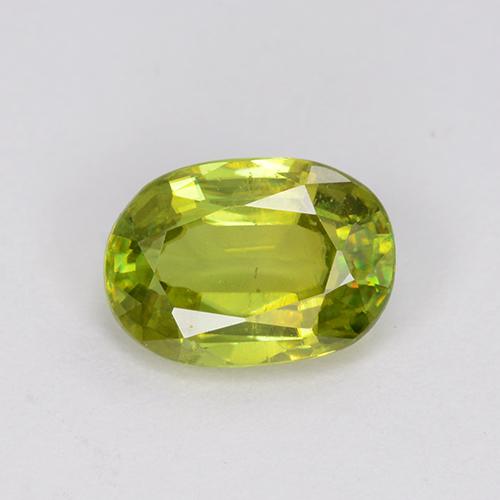 Sfene Verde terroso chiaro naturale da 1.14 ct, Taglio ovale, VS