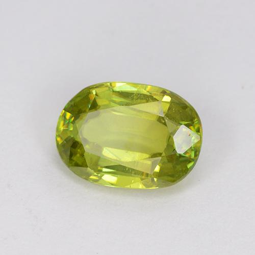 Sfene Verde terroso chiaro naturale da 1.14 ct, Taglio ovale, VS