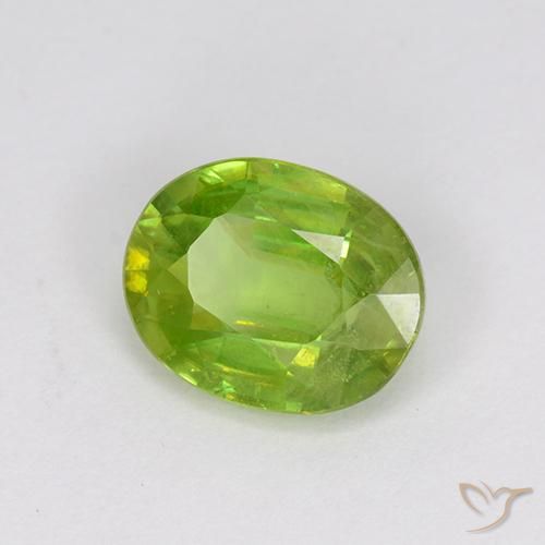 Sfene Verde medio naturale da 1.14 ct, Ovale, VS