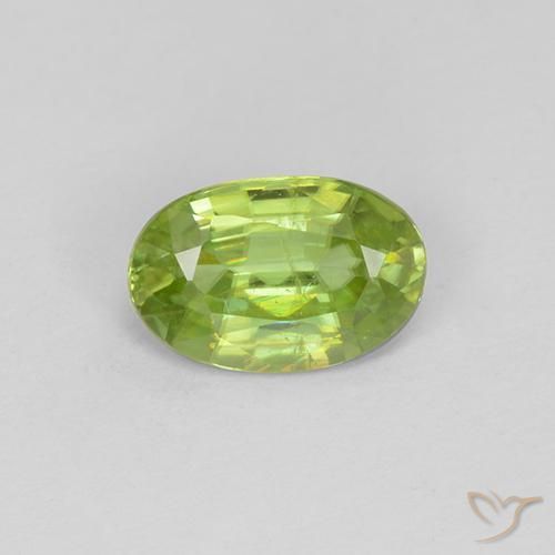 Sfene Verde acceso naturale da 1.07 ct, Ovale, VS