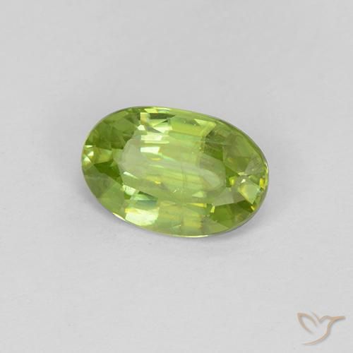 Sfene Verde acceso naturale da 1.07 ct, Ovale, VS