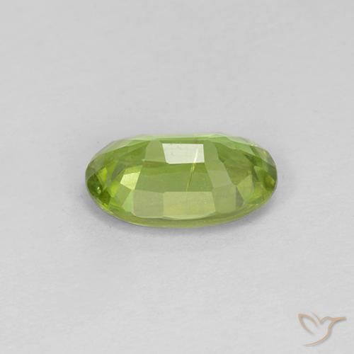 Sfene Verde acceso naturale da 1.07 ct, Ovale, VS