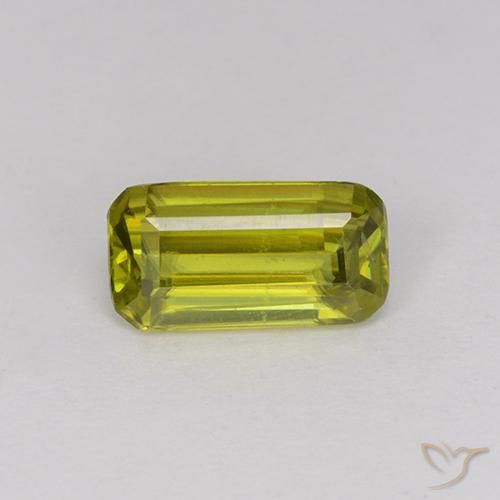 Sfene Verde caldo naturale da 0.87 ct, Ottagonale / Taglio smeraldo, VS