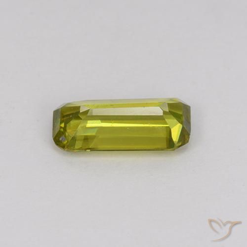 Sfene Verde caldo naturale da 0.87 ct, Ottagonale / Taglio smeraldo, VS