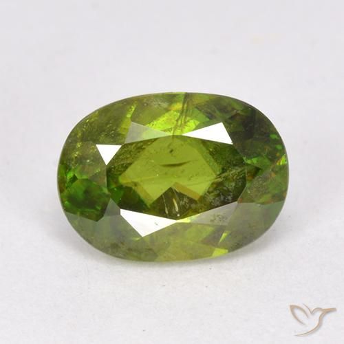 1.27ct Naturale Verde medio-scuro Sfene, Ovale, VS-SI