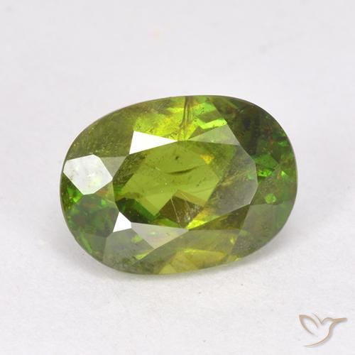 Sfene Verde medio-scuro naturale da 1.27 ct, Ovale, VS-SI