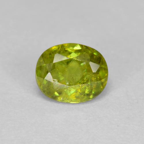Sfene Verde medio naturale da 0.54 ct, Taglio ovale, VS