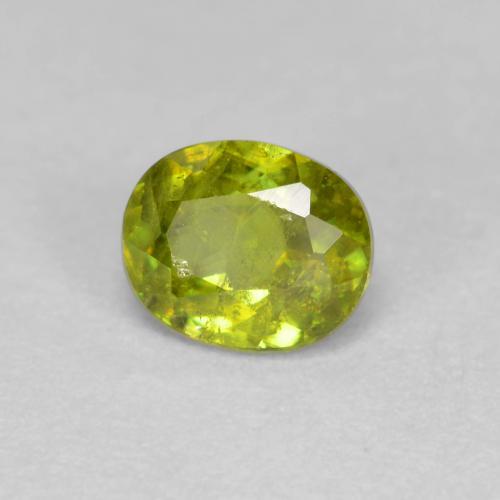 Sfene Verde medio naturale da 0.54 ct, Taglio ovale, VS