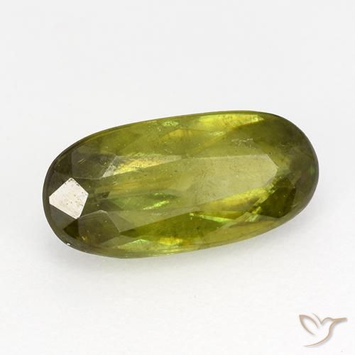 Sfene Verde scuro naturale da 0.95 ct, Ovale, VS-SI