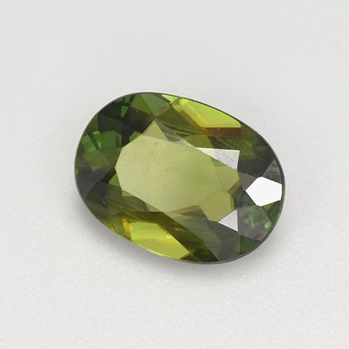 Sfene naturale verde da 1,07 ct, taglio ovale, VVS-VS