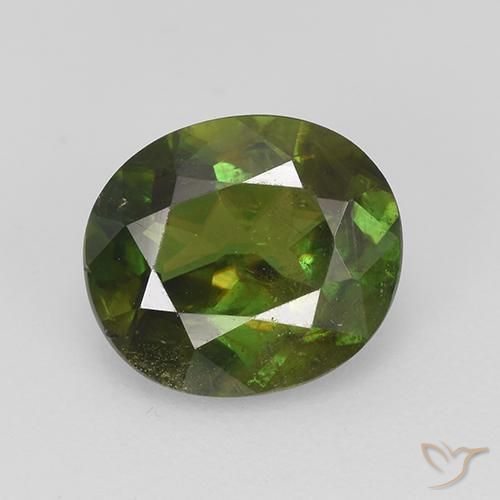 1.73ct Naturale Verde medio Sfene, Ovale, VS-SI