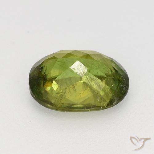 Sfene Verde medio-scuro naturale da 0.81 ct, Ovale, VS-SI