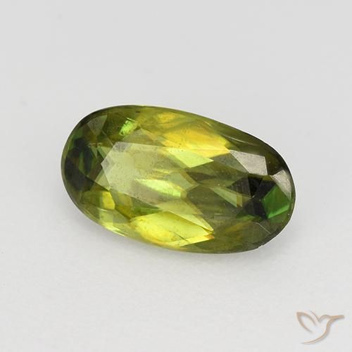 Sfene Verde medio naturale da 0.71 ct, Ovale, VS-SI