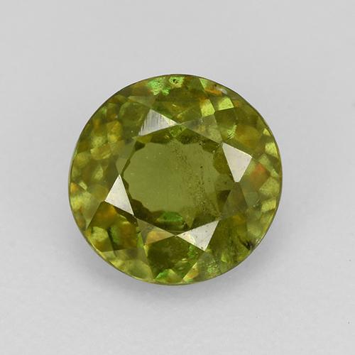 Sfene naturale verde da 0,79 ct, taglio rotondo, VS