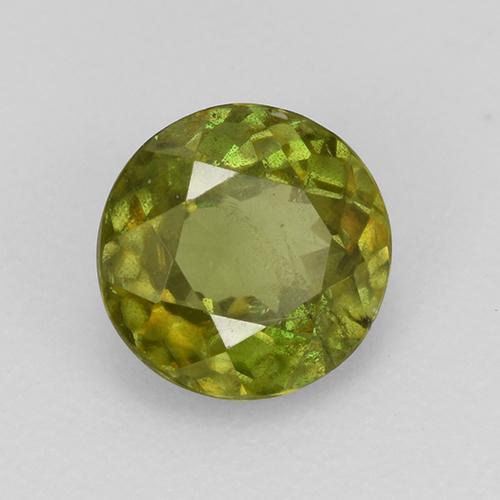 Sfene naturale verde da 0,79 ct, taglio rotondo, VS