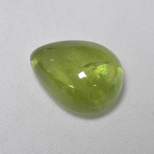 Sfene naturale verde da 3,29 ct, taglio a pera, trasparente