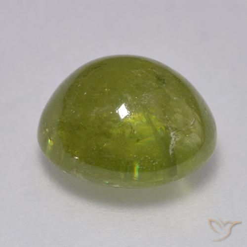 Sfene Verde foresta naturale da 3.24 ct, Rotondo, Traslucido