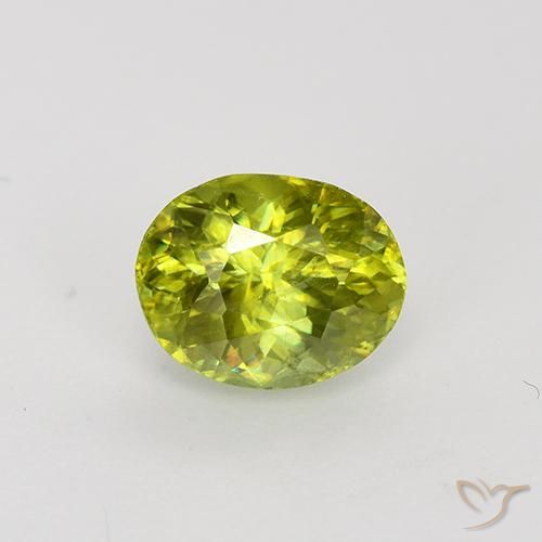 1.28ct Naturale Giallo medio Sfene, Ovale, VS-SI