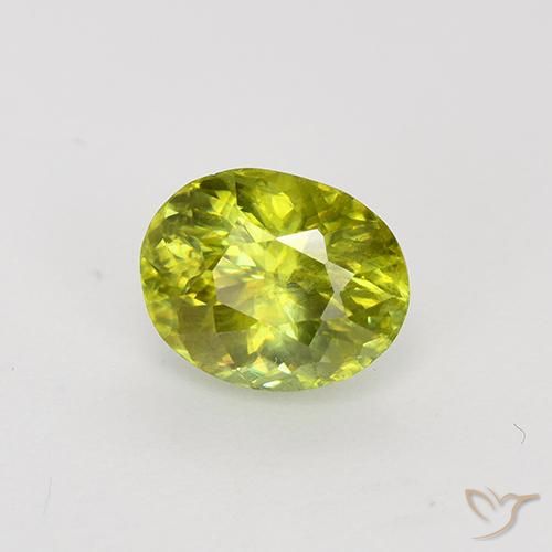 Sfene Giallo medio naturale da 1.28 ct, Ovale, VS-SI
