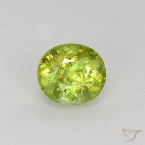 1.22ct Naturale Giallo limone brillante Sfene, Ovale, VS-SI