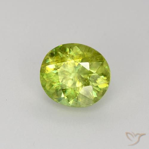 Sfene Giallo limone brillante naturale da 1.22 ct, Ovale, VS-SI