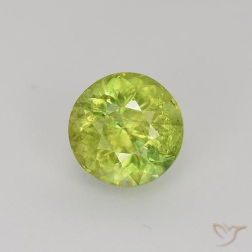 1.19ct Naturale Giallo chiaro Sfene, Rotondo, VS-SI