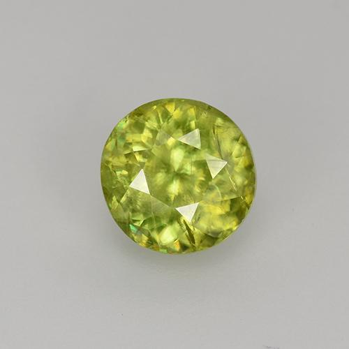 Sfene naturale giallo da 1,13 ct, taglio rotondo, VS-SI