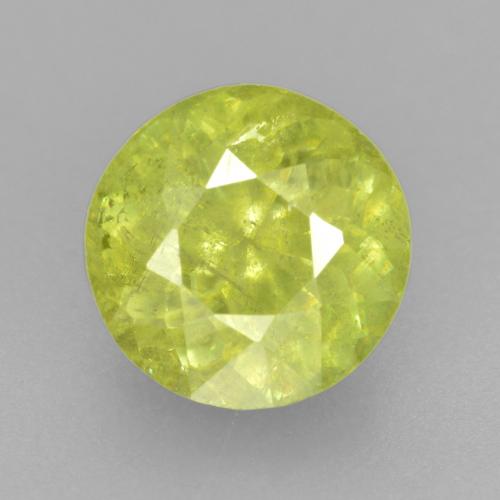Sfene naturale giallo da 1,23 ct, taglio rotondo, VS-SI