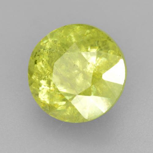 Sfene naturale giallo da 1,23 ct, taglio rotondo, VS-SI