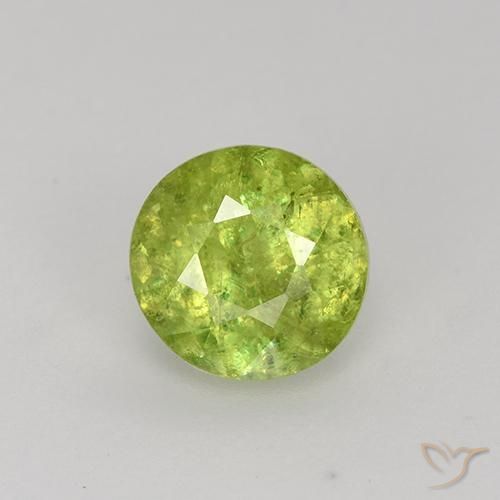 Sfene Giallo limone brillante naturale da 1.06 ct, Taglio rotondo, VS-SI