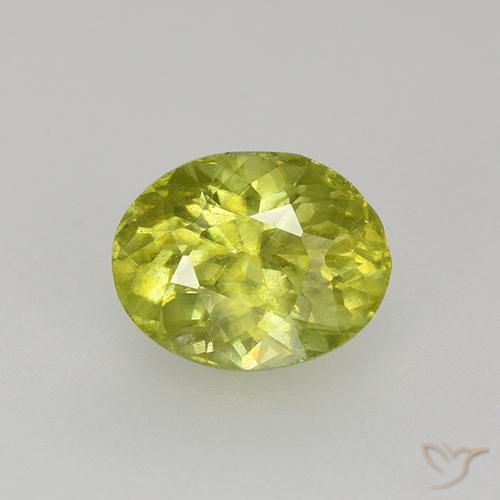 1.18ct Naturale Limone giallo Sfene, Ovale, VS-SI