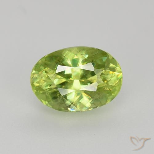 Sfene naturale verde da 1,34 ct, taglio ovale, VS-SI