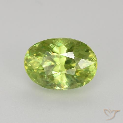 Sfene naturale verde da 1,34 ct, taglio ovale, VS-SI