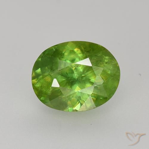 Sfene Verde medio naturale da 1.36 ct, Taglio ovale, VS-SI