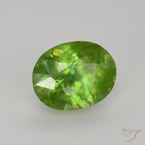 Sfene Verde medio naturale da 1.36 ct, Taglio ovale, VS-SI