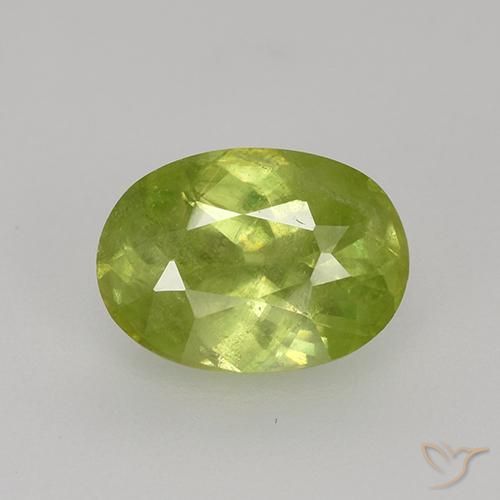 1.19ct Naturale Giallo limone brillante Sfene, Ovale, VS-SI