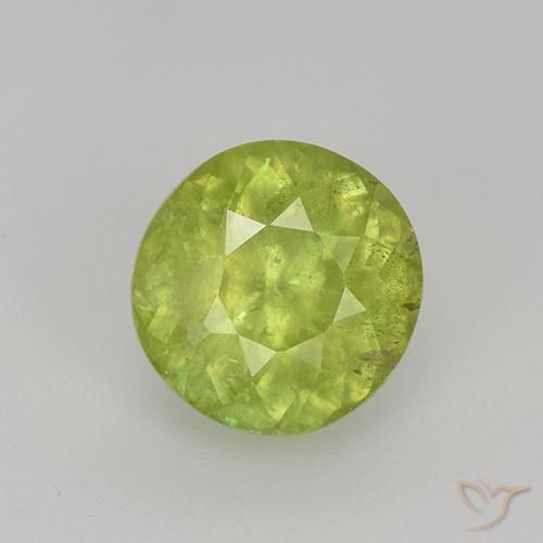 1.32ct Naturale Giallo chiaro Sfene, Rotondo, VS-SI