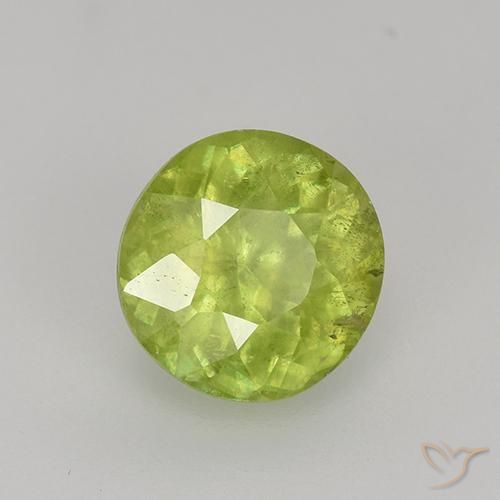 Sfene Giallo chiaro naturale da 1.32 ct, Rotondo, VS-SI