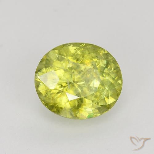 Sfene Giallo medio naturale da 1.12 ct, Ovale, VS-SI