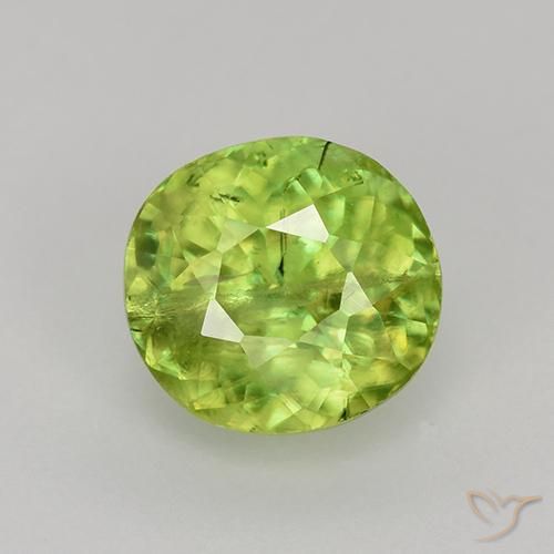 1.32ct Naturale Verde medio-chiaro Sfene, Ovale, VS-SI