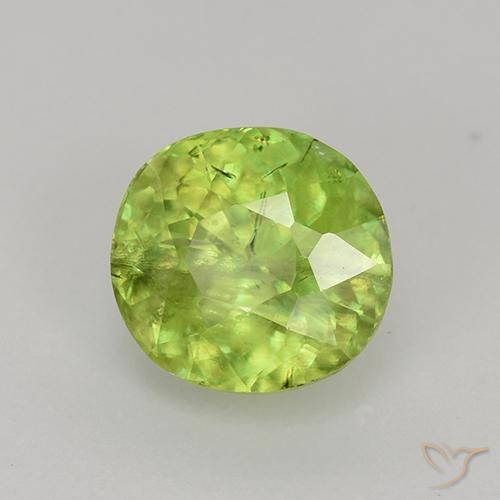 Sfene Verde medio-chiaro naturale da 1.32 ct, Ovale, VS-SI
