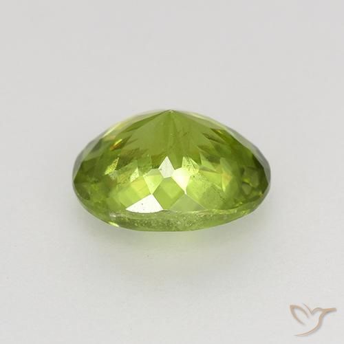 Sfene Verde giallastro vivace naturale da 1.08 ct, Ovale, VS-SI