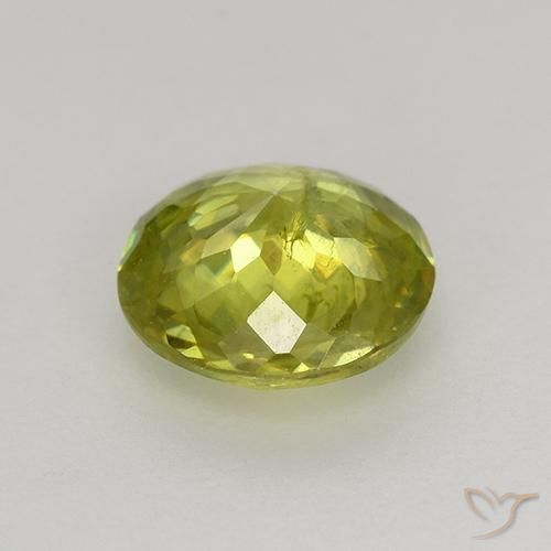 Sfene Verde medio naturale da 1.13 ct, Rotondo, VS-SI
