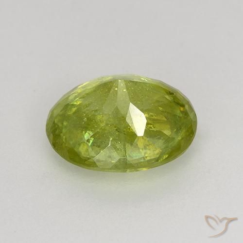 Sfene Caldo bosco verde naturale da 1.19 ct, Ovale, VS-SI