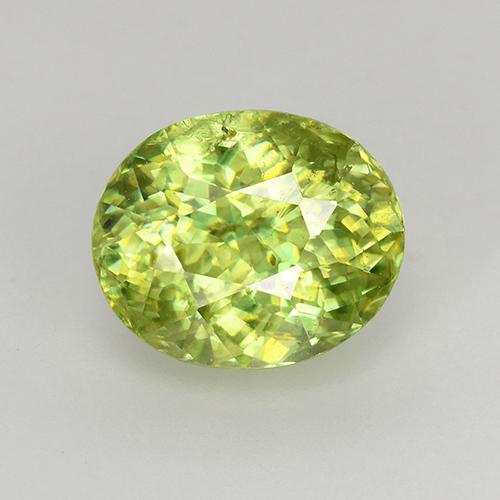 Sfene naturale giallo da 1,68 ct, taglio ovale, VS-SI