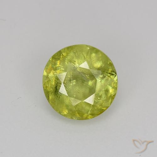 Sfene naturale giallo da 1,18 ct, taglio rotondo, VS-SI
