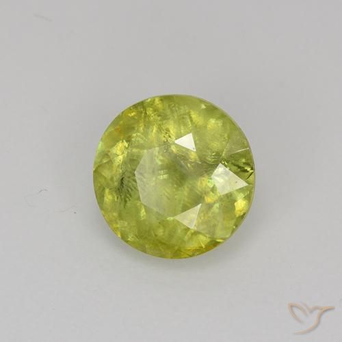 Sfene naturale giallo da 1,18 ct, taglio rotondo, VS-SI