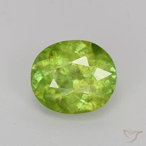2.47ct Naturale Verde medio Sfene, Ovale, VS-SI