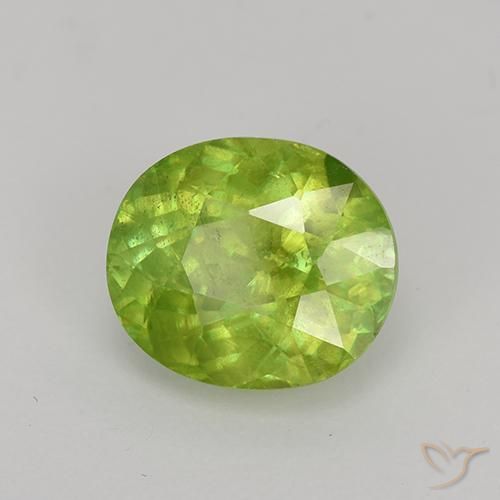 Sfene Verde medio naturale da 2.47 ct, Ovale, VS-SI